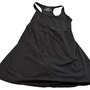 Isabel black maternity dress sz M fit and flare pregnancy w shorts